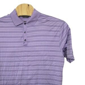Nike Tiger Woods Collection Purple Striped Mercerized Cotton Golf Polo Mens‎ XL